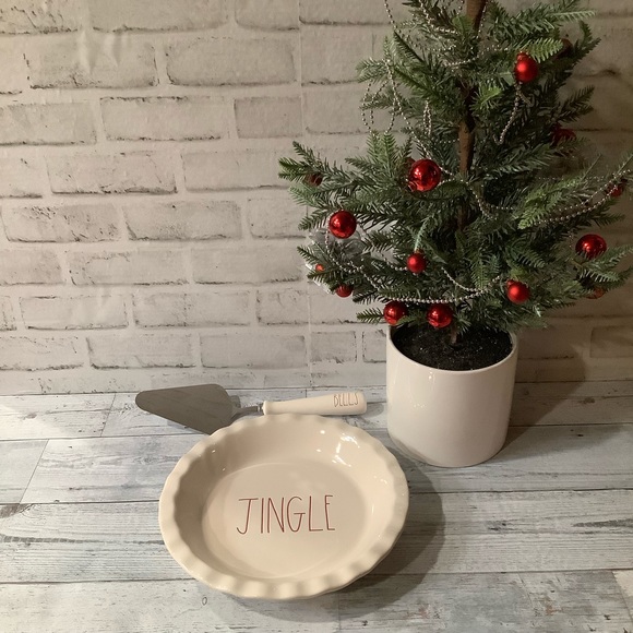 Rae Dunn Ceramic Jingle Pie Plate & Bells Server - Picture 1 of 6